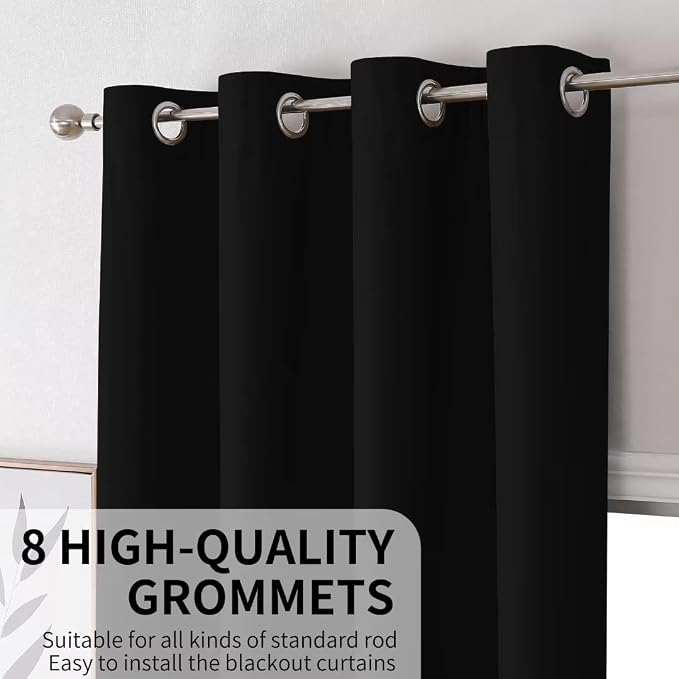 Joydeco Blackout Curtains 108 Inches Long, Grommet Total Room Darkening Drapes - Image 4