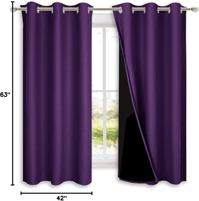 NICETOWN Room Warming 100% Blackout Curtain Panels, Noise Reducing and Cold - Image 9