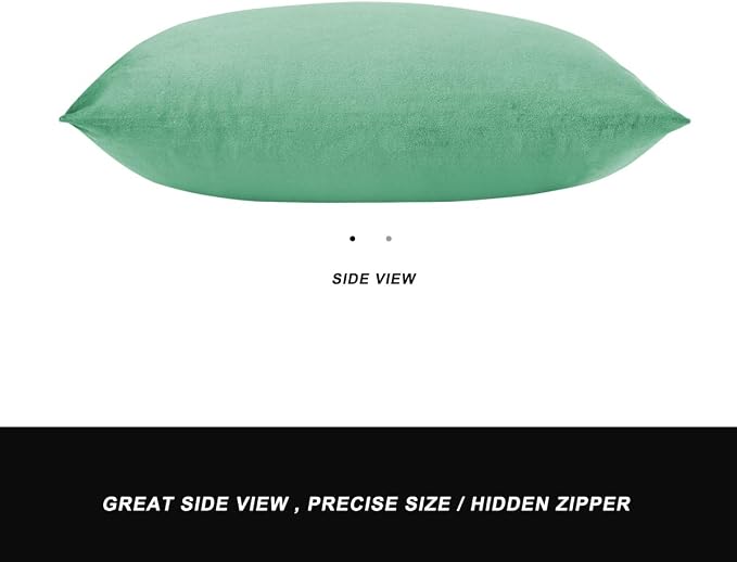 GIGIZAZA Mint Turquoise Velvet Decorative Throw Pillow Covers 12x20 - Image 7
