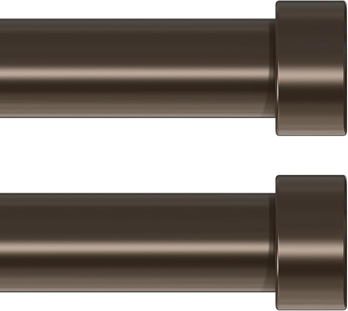 VOIIY 2 Pack Curtain Rods for Windows 18 to 42 Inch, Bronze 1'' Diameter by VOIIYCurtainRods