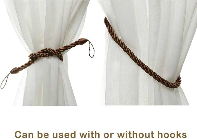 BEL AVENIR Curtain Rope Tiebacks, Drapery Rope Holdbacks - Image 5