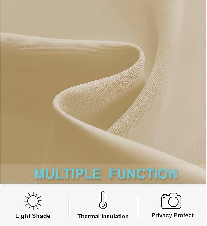 RYB HOME Short Biscotti Beige Curtains - Image 6