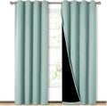 NICETOWN Aqua Blue 100% Blackout Curtain Set, Thermal Insulated & Energy by NICETOWN