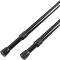 KXLife 2 Pack 5/8" Spring Tension Curtain Rod, Adjustable Tension Rods Black 18 by KXLife
