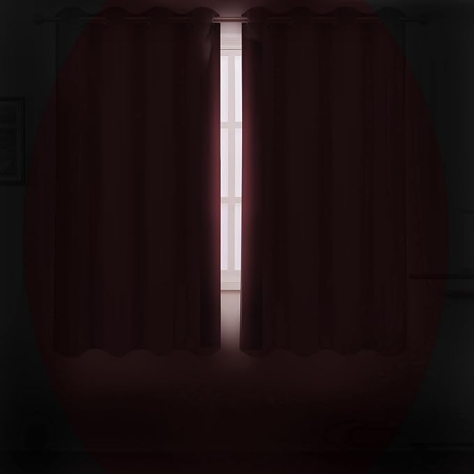 LEMOMO Red Blackout Curtains/52 x 63 Inch/Set of 2 Panels Room Darkening - Image 3