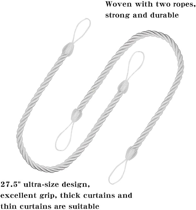 BEL AVENIR Curtain Ropes Tiebacks Tie-Backs, Curtain Handmade Holdbacks - Image 3