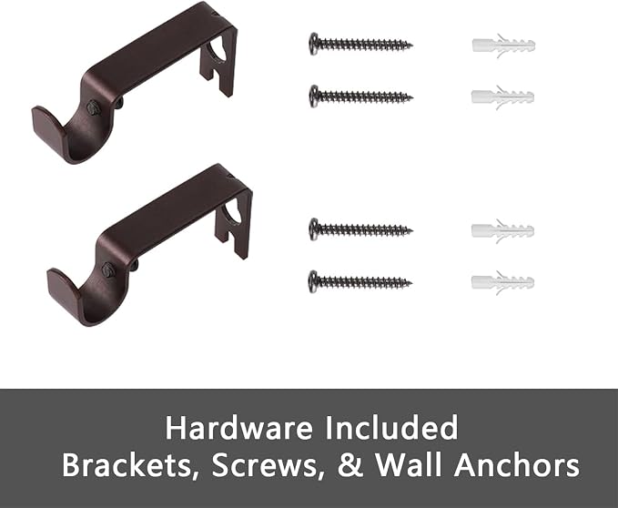 GXOACKJ Curtain Rods for windows 66-120 inch, 5/8 inch Decorative Brown - Image 7