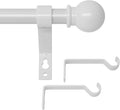 White Curtain Rods for Windows 66 to 120, Adjustable Long Drape Rod for Outdoor by GSBLUNIE
