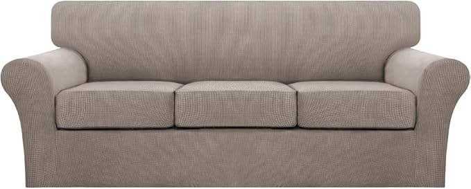 Turquoize 4 Piece Sofa Covers for 3 Cushion Couch Sofa Slipcover Soft Couch by Turquoize