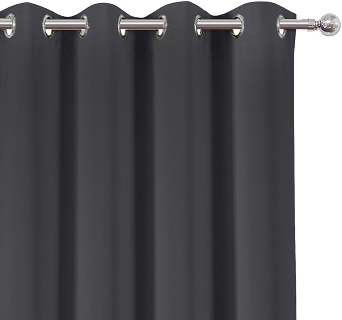 LEMOMO Blackout Curtains 52 x 108 inch/Dark Grey Curtains Set of 2 - Image 6