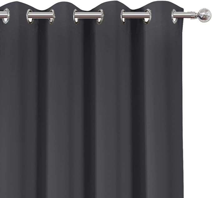 LEMOMO Dark Grey Thermal Blackout Curtains/52 x 72 Inch/Set of 2 Panels Room - Image 6