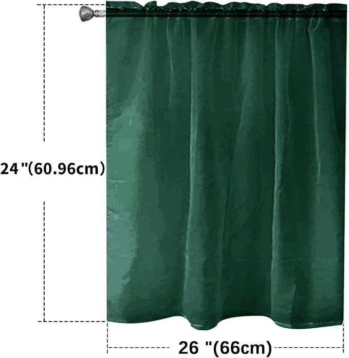 SpaceDresser Basic Rod Pocket Sheer Voile Window Curtain Panels Foliage Green 1 - Image 2