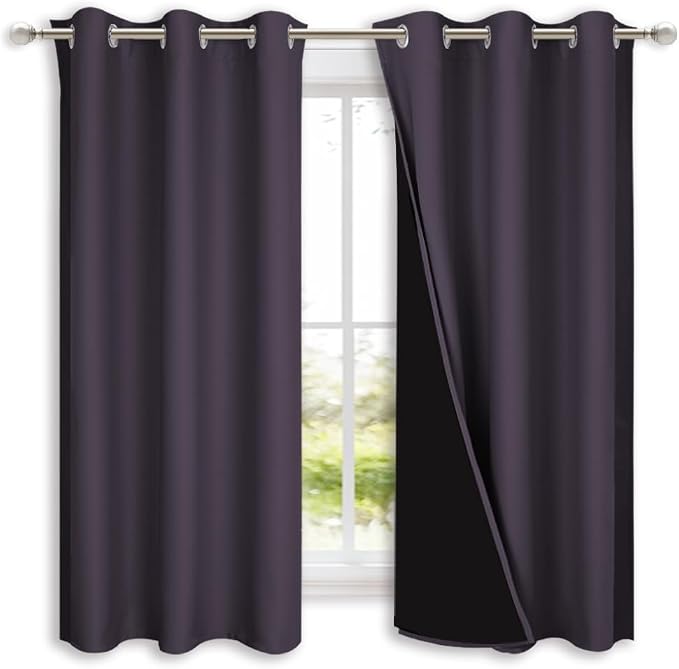 NICETOWN 100% Blackout Curtains 54 inches Long, 1 Pair, 42 inches Width Each - Image 2