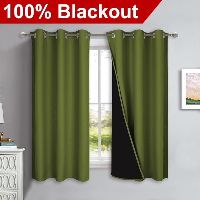 NICETOWN 100% Blackout Short Curtains - Image 2
