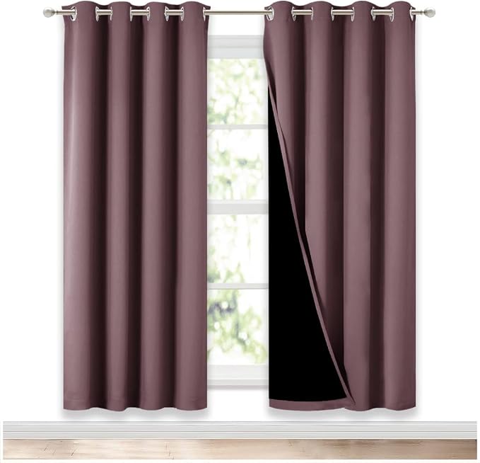 NICETOWN 100% Blackout Window Curtain Panels, Full Light Blocking Drapes by NICETOWN