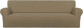 PureFit Stretch Couch Covers for Sofa 4 Seater Slipcovers Tan | 1-Piece Sofa by PureFit