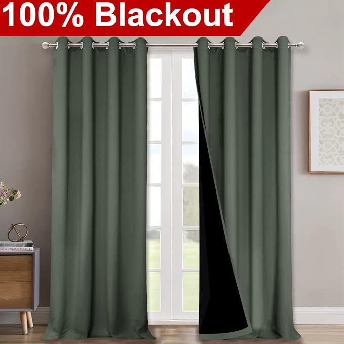 NICETOWN Full Shading Curtains 90 inches Long 2 Panels Set - Image 2
