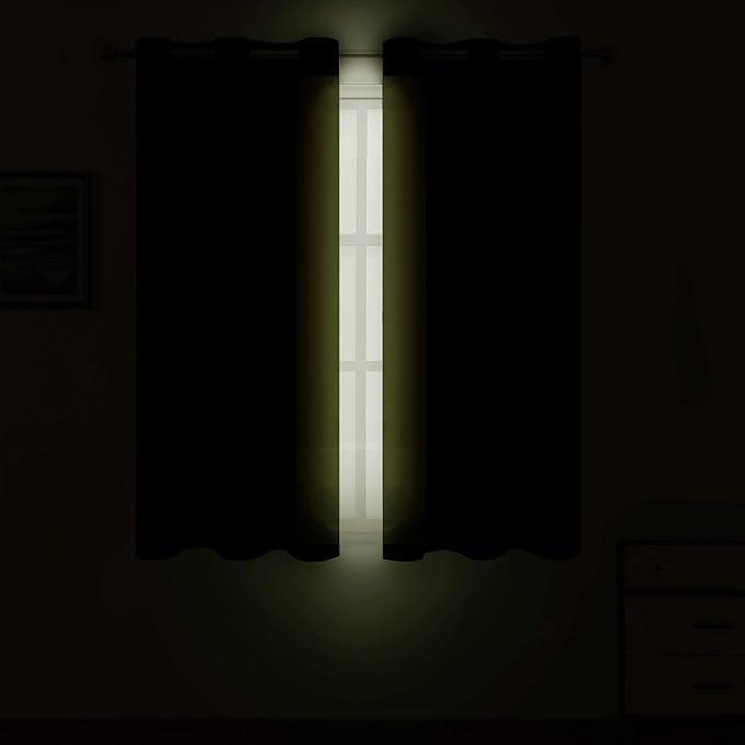LEMOMO Oilve Green Blackout Curtains 38 x 54 Inch Length/Set of 2 Curtain - Image 3