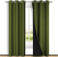 NICETOWN Blackout Curtains 84 inches Long, 2 Pieces, Olive Green, Full Light by NICETOWN