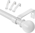 White Curtain Rods for Windows 66 to 120, Long Curtain Rod for Outdoor Patio by ATUHOLA