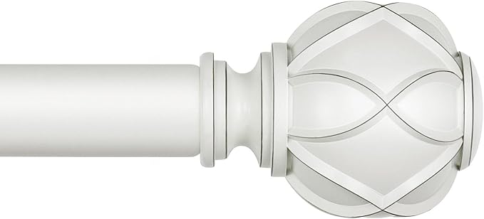 KAMANINA Curtain Rods for Windows 48 to 84 Inch, 7/8 Inch Decorative Drapery by KAMANINA
