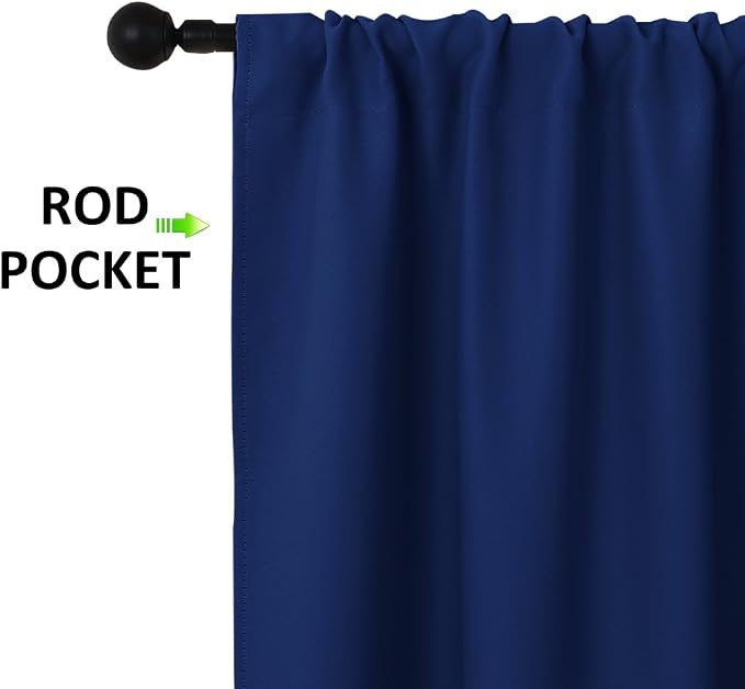 NICETOWN 2 Panels Blackout Curtains, Rod Pocket Thermal Insulated Drapes - Image 2