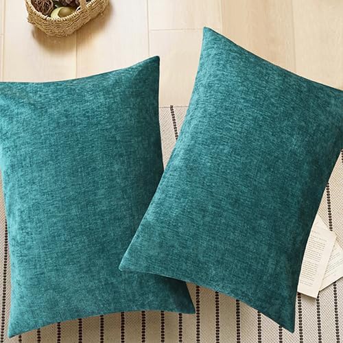 CaliTime Throw Pillow Covers Decorative 20 X 26 Inches Pack of 2 Cozy Chenille - Image 5