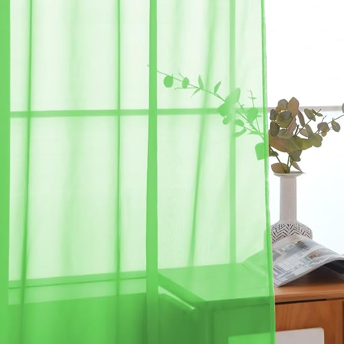 SpaceDresser Sheer Voile Window Treatment Rod Pocket Curtain Panels - Image 5