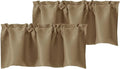 Chyhomenyc Taupe Valances for Window, Room Darkening Short Curtains for Kitchen by Chyhomenyc
