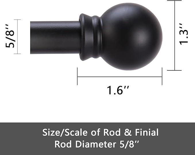 GXOACKJ 2 Pack Black Curtain Rods - Image 5