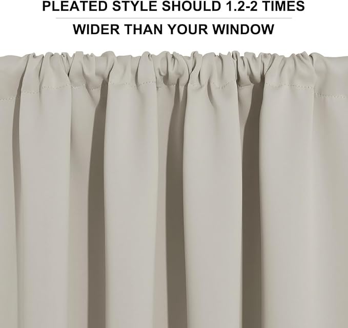 RYB HOME Privacy Bathroom Window Curtains, Short Thermal Insulated Heat - Image 3