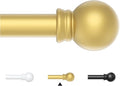 Thestoa Gold Curtain Rods for Windows 48 to 84-92 Inch, Stainless Steel Long by Thestoa