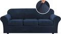 H.VERSAILTEX Modern Velvet Plush 4 Piece High Stretch Sofa Slipcover Sofa Cover by HVERSAILTEX