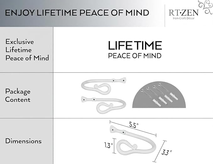 RTZEN Decorative Metal Curtain Tiebacks - Image 4