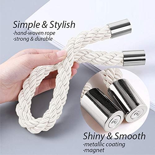 NICEEC 2 Pack Strong Magnetic Curtain Tiebacks Modern Simple Style Drape Tie - Image 3