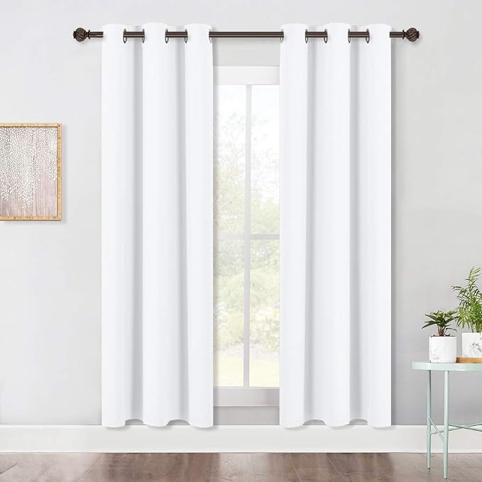 NICETOWN 50% Blackout White Curtain Set by NICETOWN