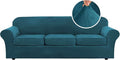H.VERSAILTEX Velvet 4 Piece High Stretch Sofa Slipcover Cover Furniture by HVERSAILTEX