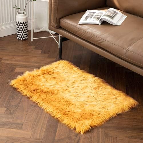 MIULEE Luxury Super Soft Fluffy Area Rug Faux Fur Rectangle Rug Decorative - Image 6