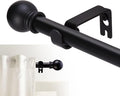GXOACKJ Curtain Rods for windows 66-120 inch, 5/8 inch Decorative Matte Black by GXOACKJ
