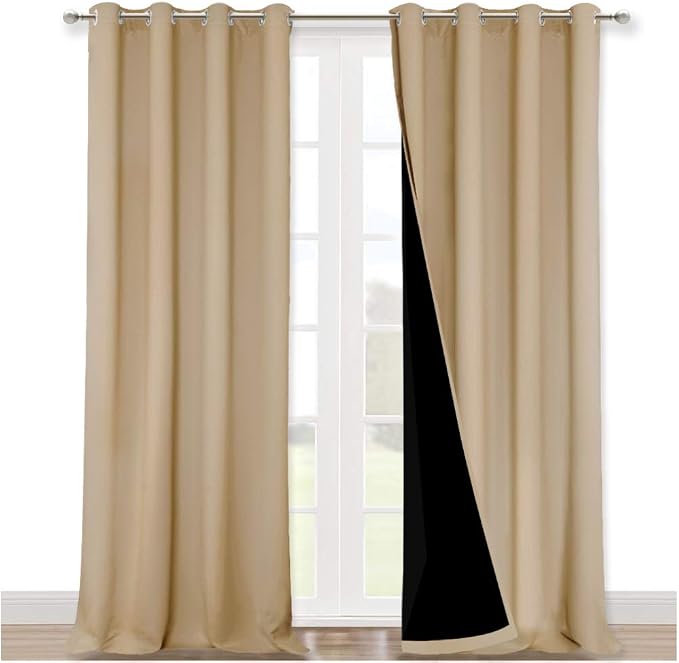 NICETOWN Thermal Insulated 100% Blackout Curtains, Noise Reducing Performance - Image 9