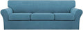 Turquoize 4 Piece Sofa Covers for 3 Cushion Couch Sofa Slipcover Soft Couch by Turquoize