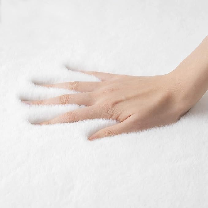 ORINOVA White Faux Bunny Fuzzy Fur Rugs - Image 8
