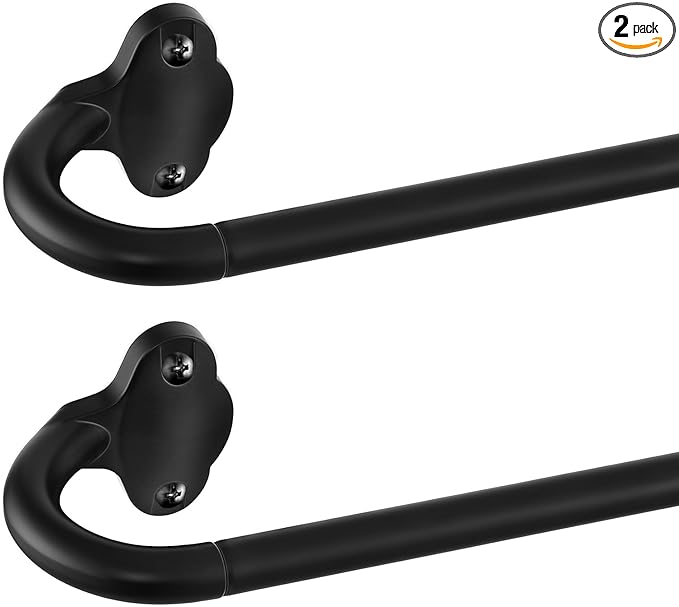 TVWOO 2 Pack Wrap Around Curtain Rods, 28 to 48 Inch, 5/8 Inch Adjustable by TVWOO