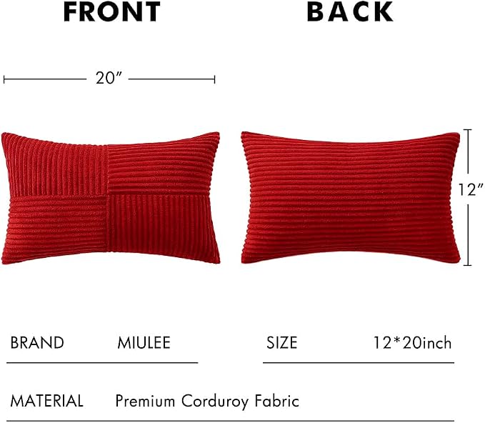MIULEE Christmas Red Decorative Lumbar Throw Pillow Covers 12x20 Inch - Image 6