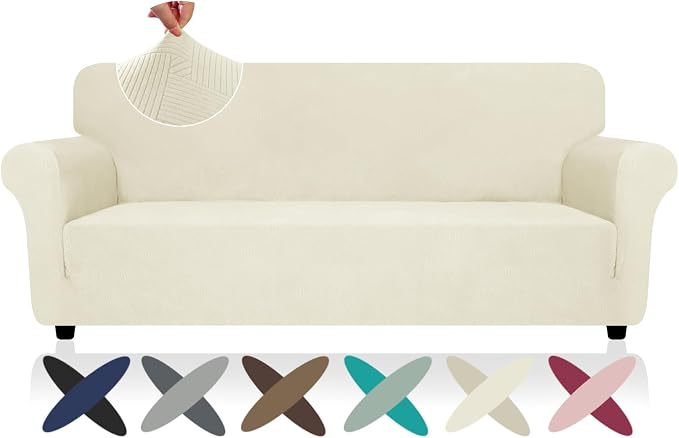 ZNSAYOTX Super Stretch Couch Cover, New Striped Sofa Covers Fitted Slipcovers by ZNSAYOTX