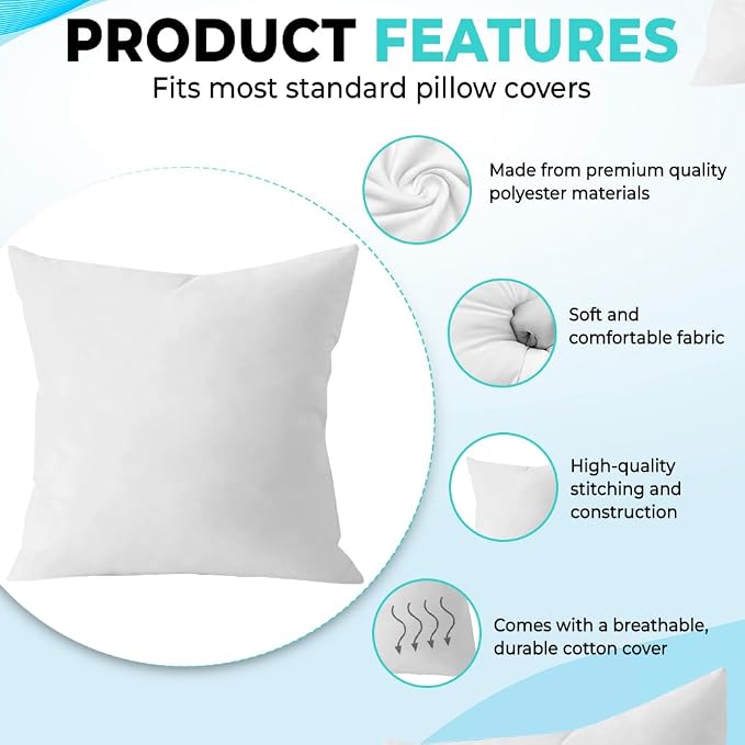 QUBA LINEN 12 x 20 Throw Pillow Insert - Image 2