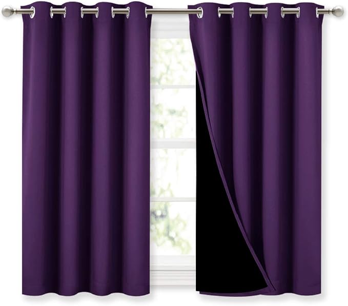 NICETOWN Kitchen Full Blackout Curtain Panels, Super Thick and Soft Insulated by NICETOWN