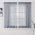 MIULEE 2 Panels Solid Color Sheer Window Curtains Elegant Window Voile by MIULEE
