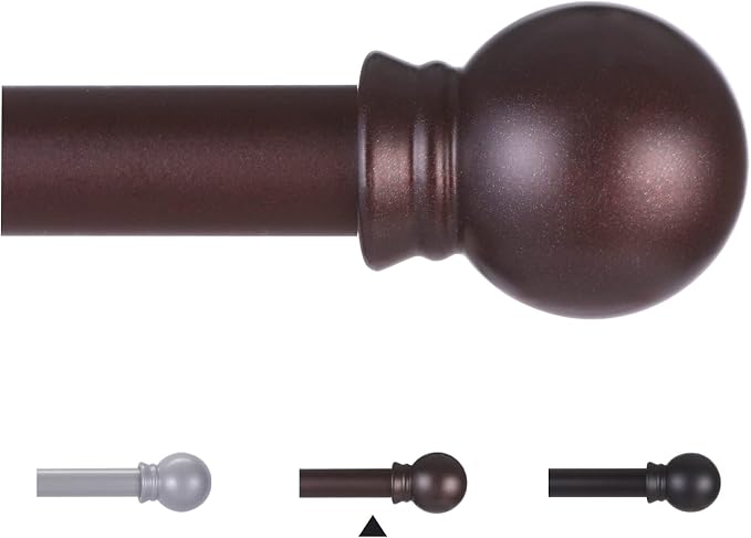 Thestoa Brown Curtain Rods for Windows 30-46 Inch, 5/8" Stainless Steel Small by Thestoa