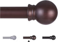 Thestoa Brown Curtain Rods for Windows 30-46 Inch, 5/8" Stainless Steel Small by Thestoa